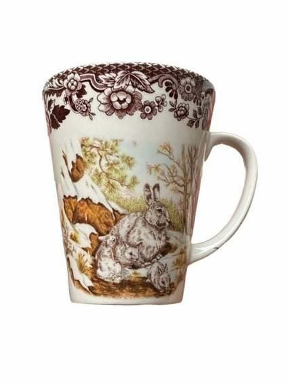 Spode Woodland Winter Scenes Snowshoe Rabbit Mug